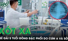 Sau 3 tuần mắc sởi, bé gái 5 tuổi đông đặc phổi do cúm A 