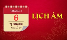 Lịch âm 6/3 - Âm lịch hôm nay 6/3 - Lịch vạn niên ngày 6/3/2025