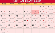 Lịch âm 7/3 - Âm lịch hôm nay 7/3 - Lịch vạn niên ngày 7/3/2025