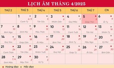 Lịch âm 5/4 - Âm lịch hôm nay 5/4 - Lịch vạn niên ngày 5/4/2025
