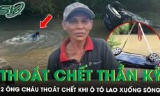 Ông ngoại cùng cháu 30 tháng tuổi thoát chết thần kỳ khi ô tô lao xuống sông ở Quảng Ngãi