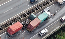 Kẹt xe kéo dài trên cao tốc TP Hồ Chí Minh - Long Thành - Dầu Giây do tai nạn liên hoàn