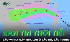 Bản tin thời tiết: Bão Wipha gây mưa lớn ở Bắc Bộ, Bắc Trung Bộ