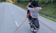 Xử lý thanh niên 18 tuổi không đội mũ bảo hiểm, 'bốc đầu' xe trên quốc lộ