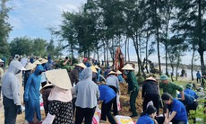 Hà Tĩnh: Hơn 400 người gia cố đê biển phòng chống bão số 5