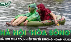 Hà Nội mưa trắng trời, nhiều tuyến đường hóa ‘sông’, giao thông ách tắc nghiêm trọng