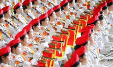 Ngắm các khối nữ chiến sĩ trước ngày tổng duyệt diễu binh, diễu hành