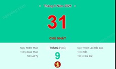 Lịch âm 31/8 - Âm lịch hôm nay 31/8 - Lịch vạn niên ngày 31/8/2025