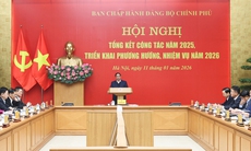 Đảng ủy Chính phủ tổng kết năm 2025, đề ra mục tiêu tăng trưởng 10% cho năm 2026
