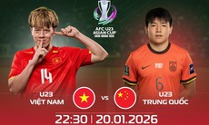 Xem trực tiếp U23 Việt Nam vs U23 Trung Quốc kênh nào tối nay 20/1?