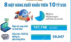 Năm 2025: 8 mặt hàng xuất khẩu trên 10 tỷ USD