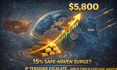 Giá vàng thế giới có thể nhảy vọt lên 5.800 USD nếu xung đột Mỹ - Iran nổ ra