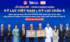 Bệnh viện Đa khoa Tâm Anh TP HCM nhận kỷ lục châu Á về phẫu thuật u não, đột quỵ bằng Robot AI