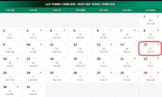 Âm lịch 15/3 - Lịch âm hôm nay 15/3 - Lịch vạn niên ngày 15/3/2026