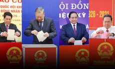 Tổng Bí thư Tô Lâm cùng các đồng chí lãnh đạo Đảng, Nhà nước thực hiện quyền cử tri