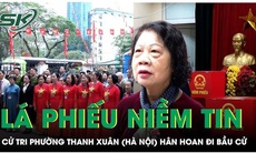 Cử tri phường Thanh Xuân, Hà Nội hân hoan đi bầu cử