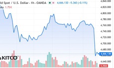 Giá vàng thế giới lao dốc sáng 13/4