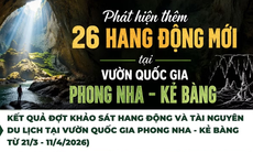 Phát hiện thêm 26 hang động mới tại Vườn Quốc gia Phong Nha-Kẻ Bàng