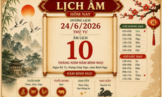 Âm lịch hôm nay 24/6 - Lịch âm 24/6 - Lịch vạn niên ngày 24/6/2026