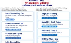 Chi tiết 57 cụm rạp ở TPHCM chiếu phim miễn phí từ 22 đến 24/7