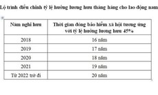 Đề xuất lộ trình giảm tỷ lệ hưởng lương hưu từ 2018