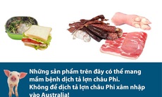 Các sản phẩm thịt lợn bị cấm mang vào Australia, kể cả thịt lợn khô