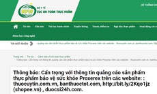 Cẩn trọng thông tin quảng cáo sản phẩm Proxerex