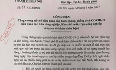 Hà Nội ra công điện phòng chống dịch ở khu công nghiệp, các cơ sở khám chữa bệnh