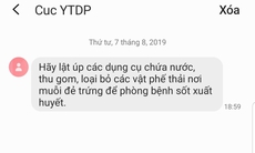 Bộ Y tế nhắn tin hướng dẫn người dân cách phòng bệnh sốt xuất huyết