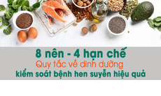 8 nên - 4 hạn chế: Quy tắc dinh dưỡng cho người hen suyễn kiểm soát bệnh hiệu quả