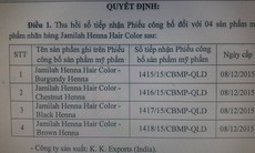 Thu hồi trên toàn quốc 4 sản phẩm mỹ phẩm nhãn hàng Jamilah Henna Hair Color