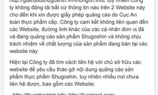 Cảnh báo: Cẩn trọng thông tin quảng cáo thực phẩm Shugoshin trên một số website