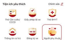 C&#225;ch t&#237;ch hợp th&#244;ng tin người phụ thuộc tr&#234;n ứng dụng VNeID