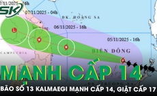 Tin b&#227;o số 13 Kalmaegi mới nhất: Mạnh cấp 14 giật cấp 17, di chuyển nhanh hướng v&#224;o miền Trung