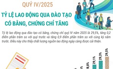 Quý IV/2025: Tỷ lệ lao động qua đào tạo có bằng cấp, chứng chỉ tăng