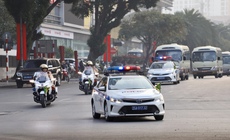 Hình ảnh cuộc diễn tập phương án dẫn đoàn, bảo vệ an ninh phục vụ Đại hội XIV