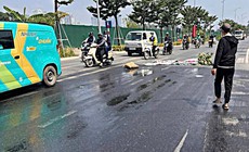 Danh tính tài xế xe cẩu để dầu tràn ra đường, nhiều người trượt ngã