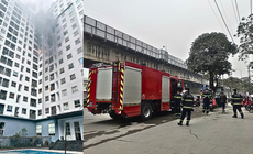 Cháy tầng cao chung cư Ecohome 2, cư dân tháo chạy bằng thang bộ