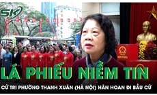 Cử tri phường Thanh Xuân, Hà Nội hân hoan đi bầu cử