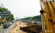 Cận cảnh công trường chống ngập trên đường Võ Chí Công, Hà Nội