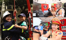 Hà Nội: Người dân trải nghiệm lái xe mô phỏng, thực hành chữa cháy ngay trên phố