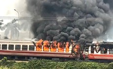 Thông tin vụ tàu hỏa bốc cháy 2 toa chở khách