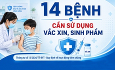 14 bệnh cần sử dụng vắc xin, sinh phẩm