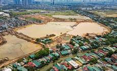 Hồ điều hòa Phú Đô tăng tốc trước mùa mưa ở Hà Nội