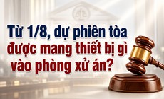 Từ 1/8, dự phiên tòa được mang thiết bị gì vào phòng xử án?