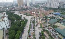Loạt trụ cầu xuất hiện tại nút giao 'dị dạng' sau gần 10 năm 