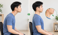 'Cổ rùa' do dùng điện thoại: 4 bài tập giúp cải thiện tư thế