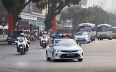 Hình ảnh cuộc diễn tập phương án dẫn đoàn, bảo vệ an ninh phục vụ Đại hội XIV