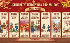 Chốt lịch nghỉ Tết Đinh Mùi và nghỉ lễ Quốc khánh năm 2027