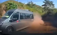 Video lái xe vượt ẩu, suýt xảy ra tai nạn trên đường đèo dốc ở Điện Biên